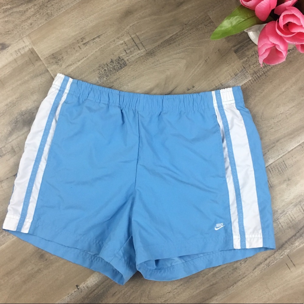 Nike Vintage Aqua Blue White Stripe Speed Shorts